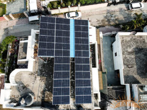 Top view of Rooftop Solar Power Plant