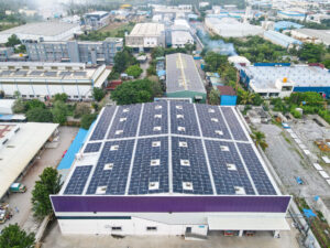 Top View of Rooftop solar plant project - Wizerbev Qures